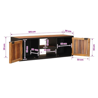 vidaXL Handmade TV Cabinet 105 x 30 x 35 cm Solid Mango Wood