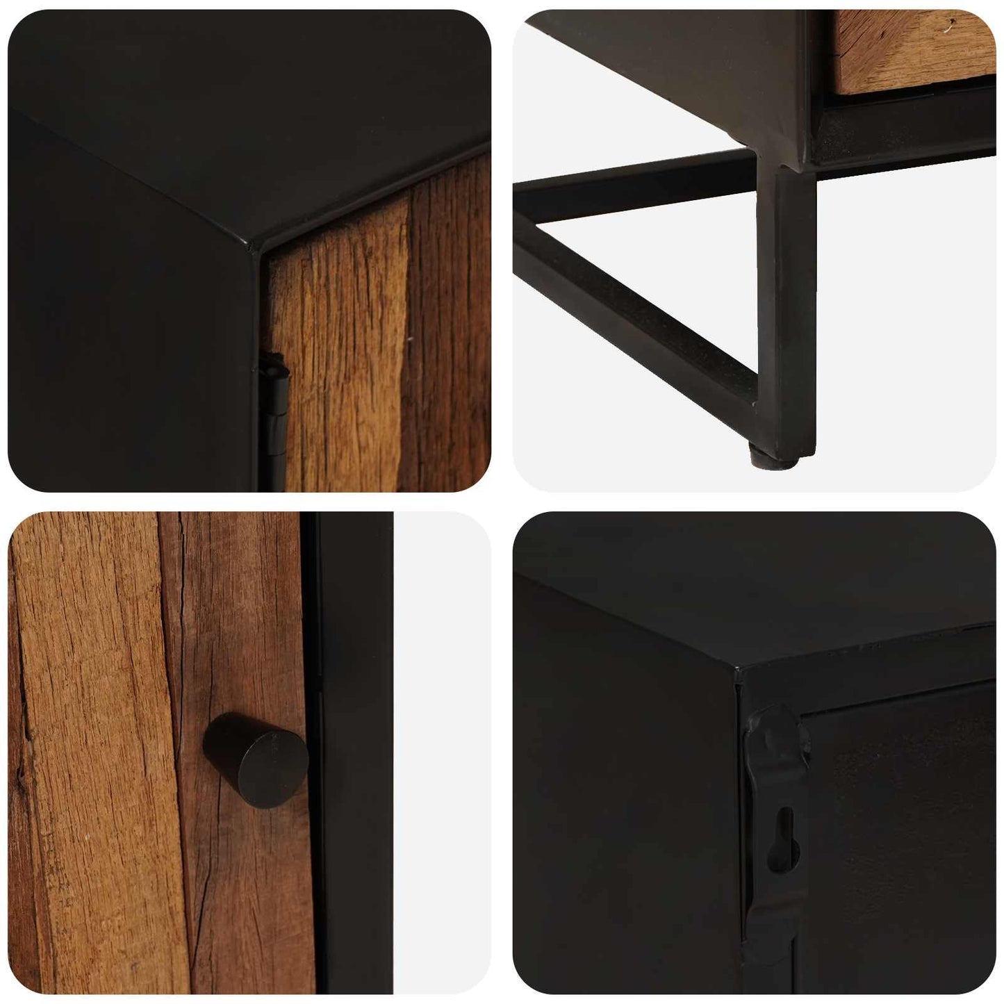 vidaXL Handmade Bedside Cabinet Natural 40 x 30 x 50 cm