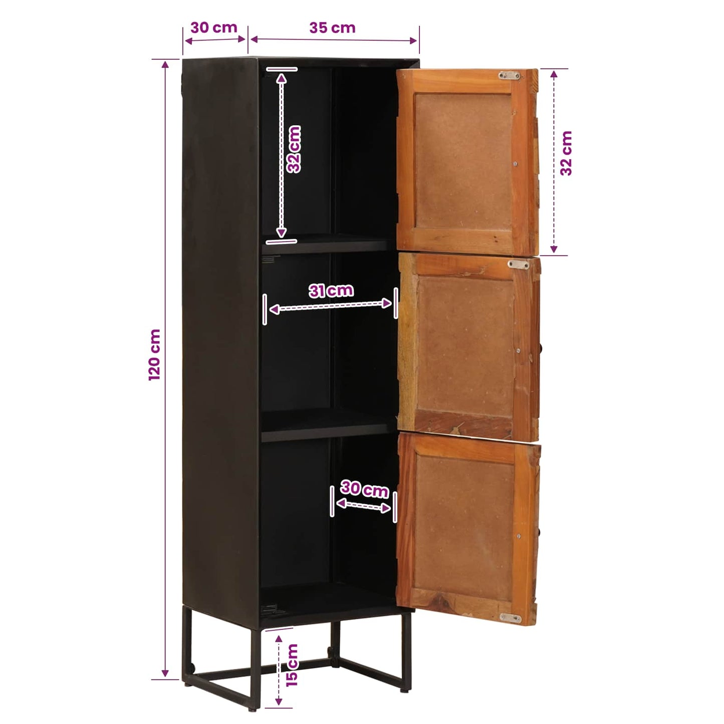 vidaXL Highboard 35 x 30 x 120 cm