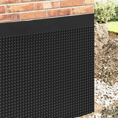 vidaXL Dimpled Drainage Sheet 2 pcs Black 0.5 x 20 m HDPE