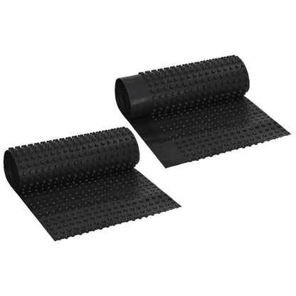 vidaXL Dimpled Drainage Sheet 2 pcs Black 0.5 x 20 m HDPE