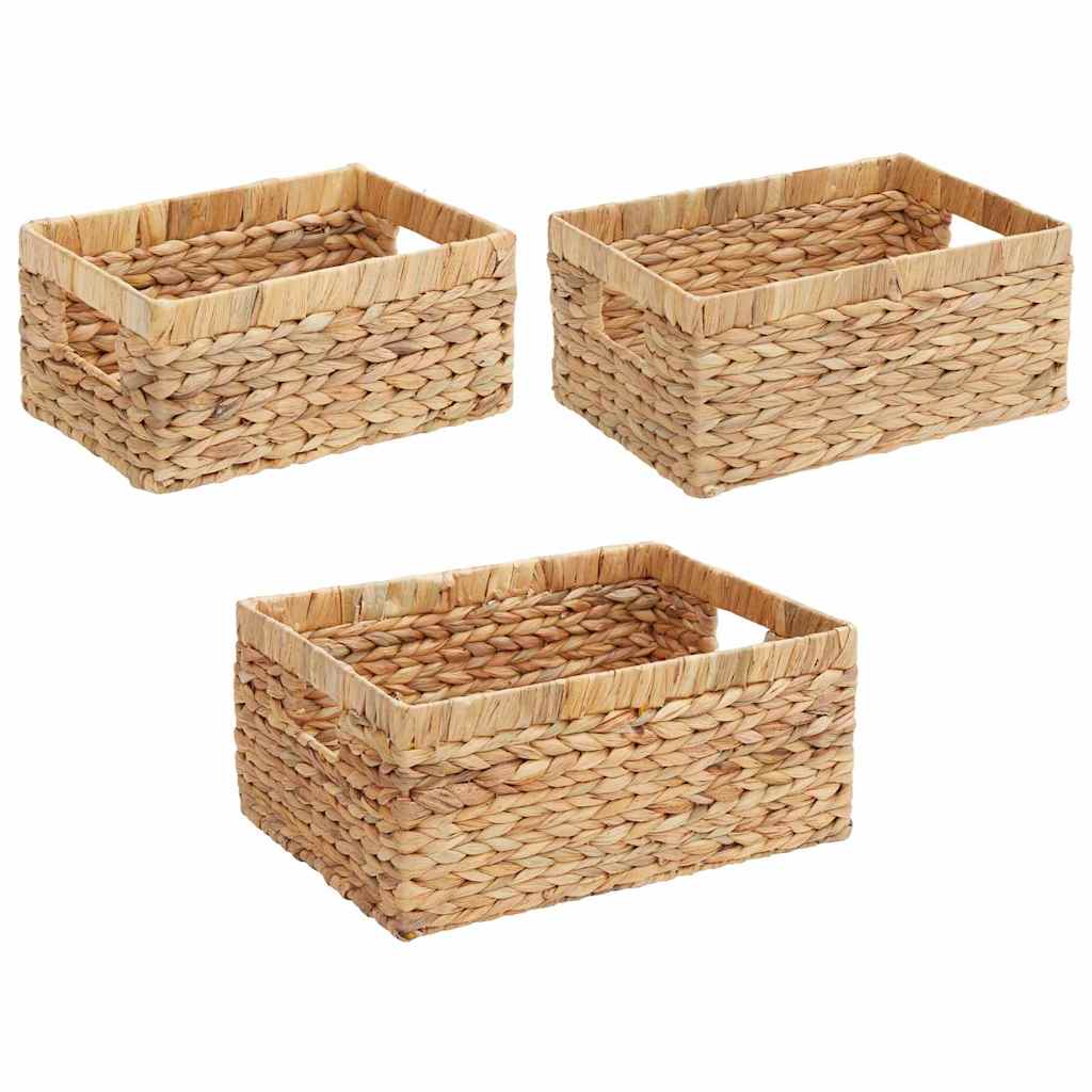 vidaXL Storage Baskets 3 pcs Natural Water hyacinth