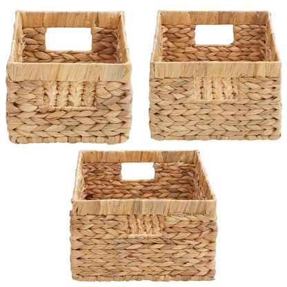 vidaXL Storage Baskets 3 pcs Natural Water hyacinth