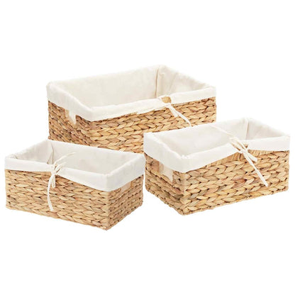 vidaXL Storage Baskets 3 pcs Natural Water hyacinth