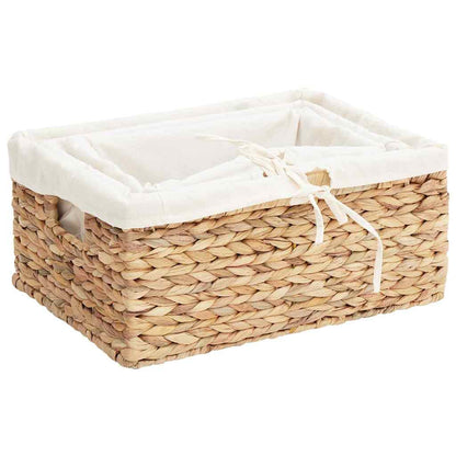 vidaXL Storage Baskets 3 pcs Natural Water hyacinth