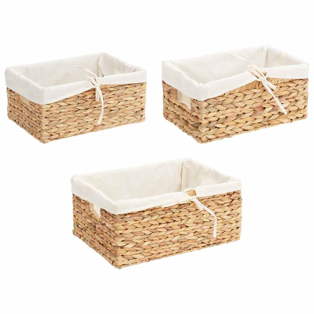 vidaXL Storage Baskets 3 pcs Natural Water hyacinth