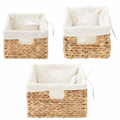 vidaXL Storage Baskets 3 pcs Natural Water hyacinth