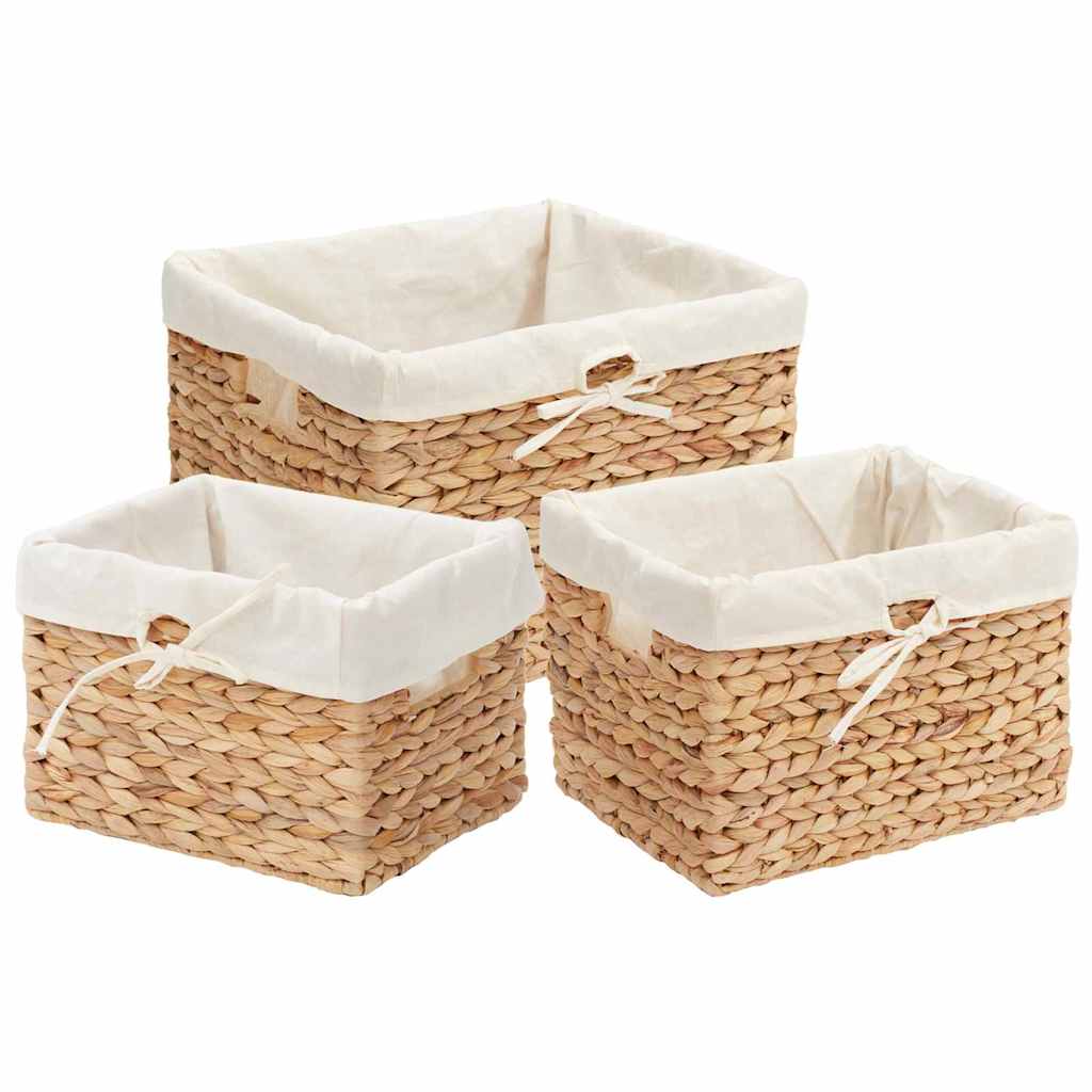 vidaXL Storage Baskets 3 pcs Natural Water hyacinth