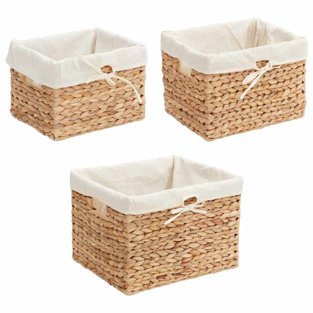 vidaXL Storage Baskets 3 pcs Natural Water hyacinth