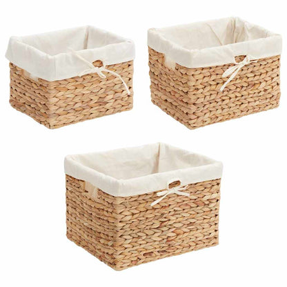 vidaXL Storage Baskets 3 pcs Natural Water hyacinth