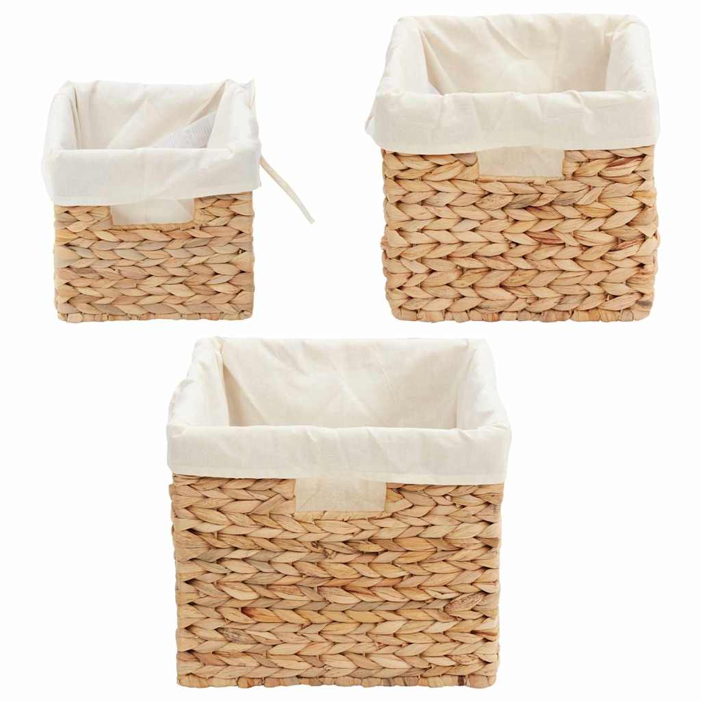 vidaXL Storage Baskets 3 pcs Natural Water hyacinth