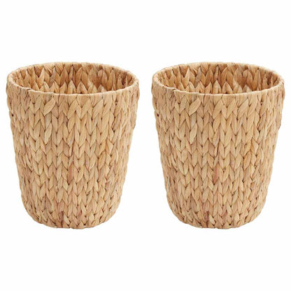 vidaXL Waste Paper Bins 2 pcs Natural 26 x 26 x 29 cm Water hyacinth