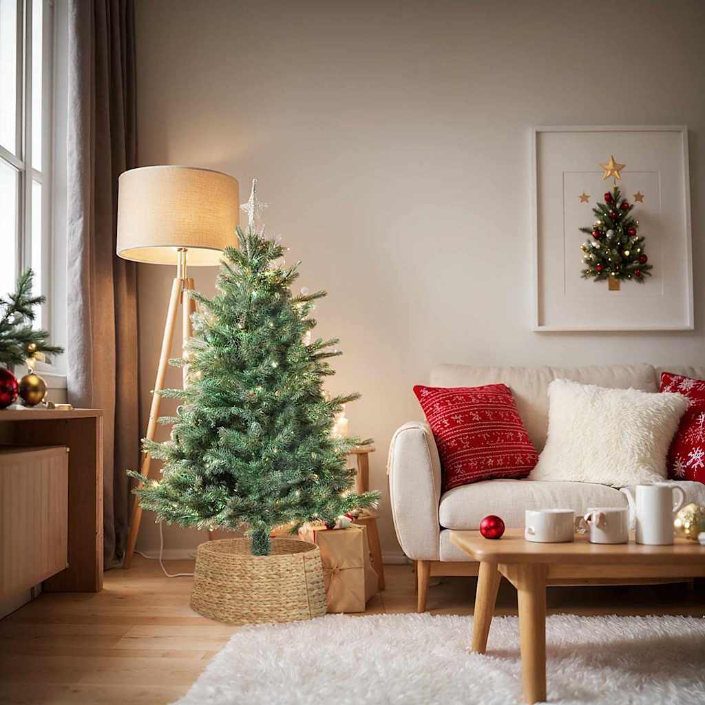 vidaXL Christmas Tree Collar Round Brown 60 x 60 x 22 cm