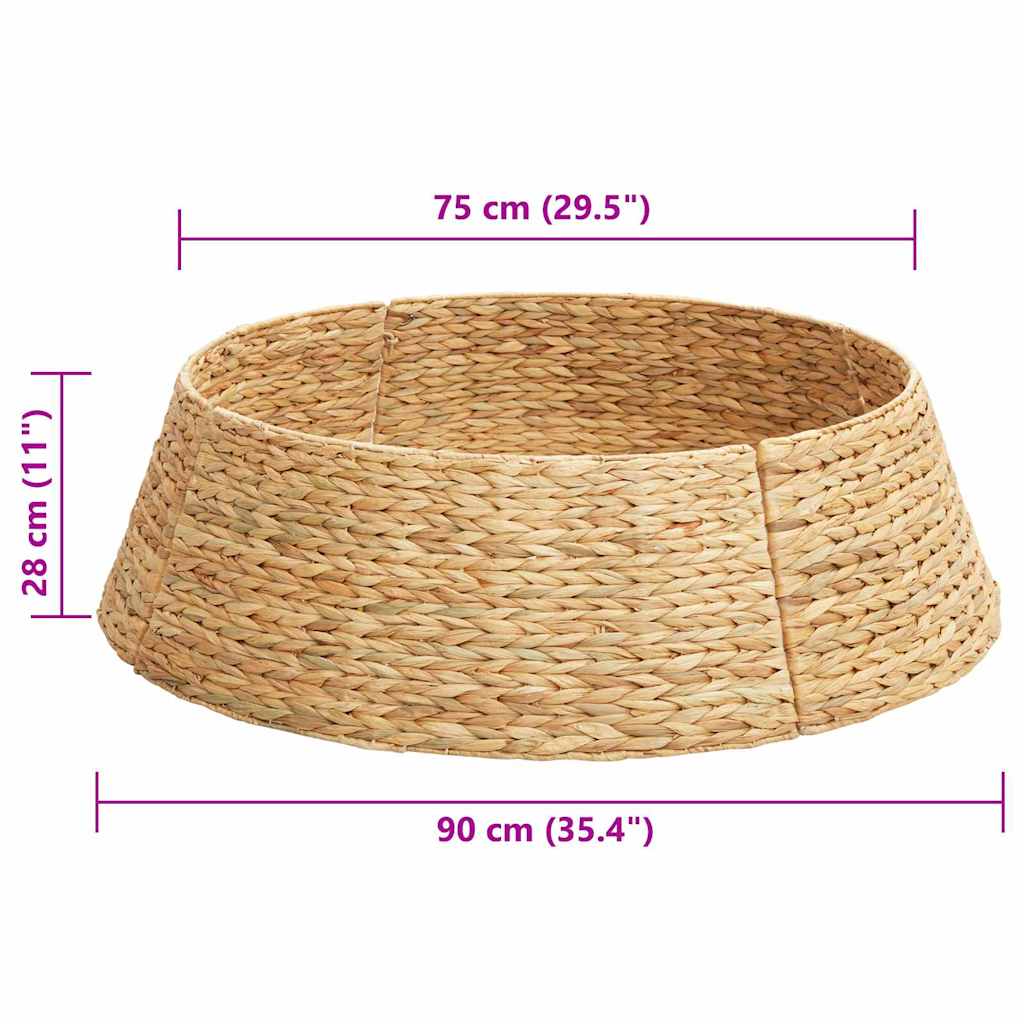 vidaXL Christmas Tree Collar Round Brown 90 x 90 x 28 cm