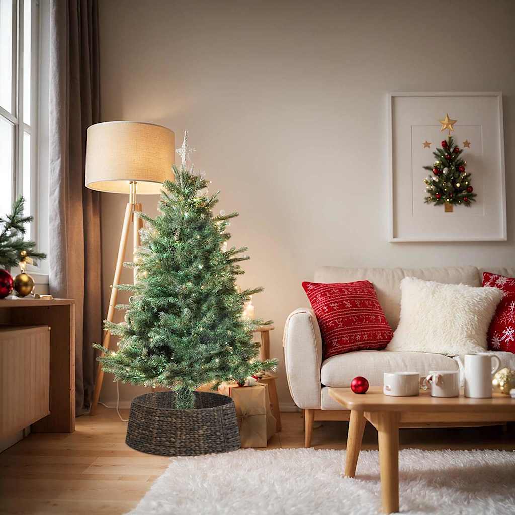 vidaXL Christmas Tree Collar Round Black 75 x 75 x 25 cm