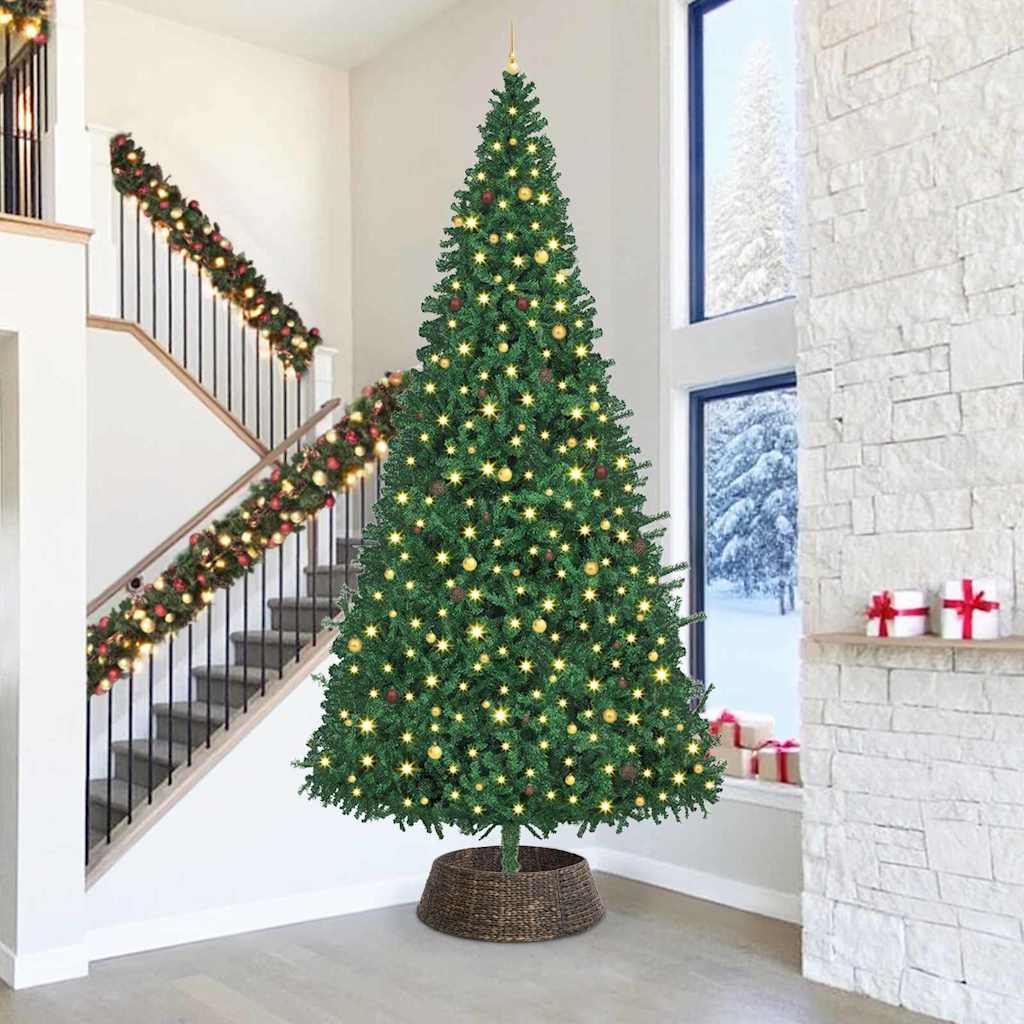 vidaXL Christmas Tree Collar Round Black 90 x 90 x 28 cm