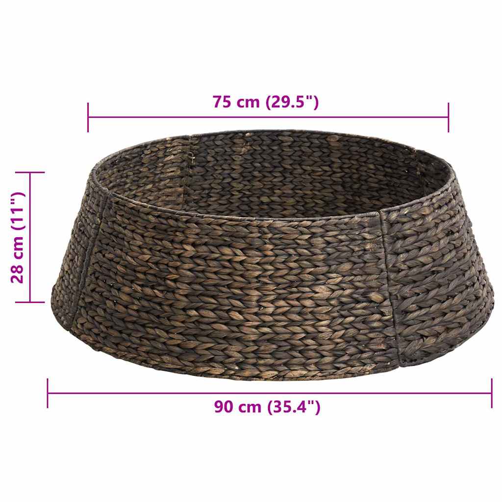 vidaXL Christmas Tree Collar Round Black 90 x 90 x 28 cm