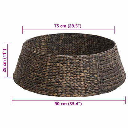 vidaXL Christmas Tree Collar Round Black 90 x 90 x 28 cm