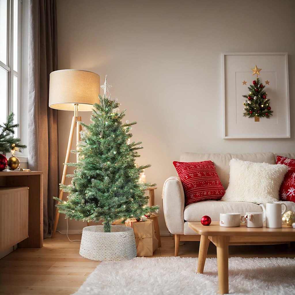 vidaXL Christmas Tree Collar Round White 60 x 60 x 22 cm
