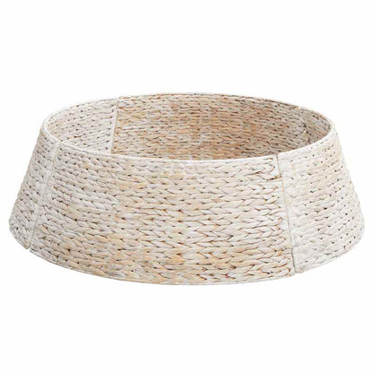 vidaXL Christmas Tree Collar Round White 90 x 90 x 28 cm
