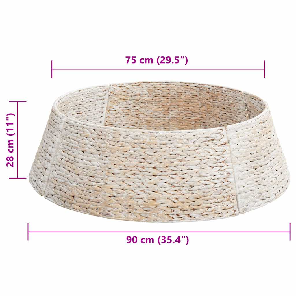 vidaXL Christmas Tree Collar Round White 90 x 90 x 28 cm