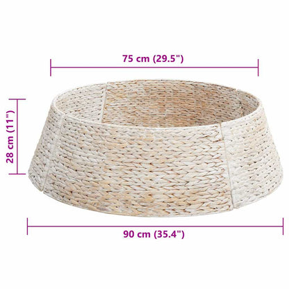 vidaXL Christmas Tree Collar Round White 90 x 90 x 28 cm