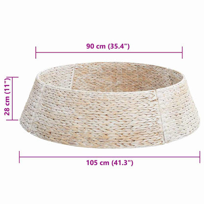 vidaXL Christmas Tree Collar Round White 105 x 105 x 28 cm