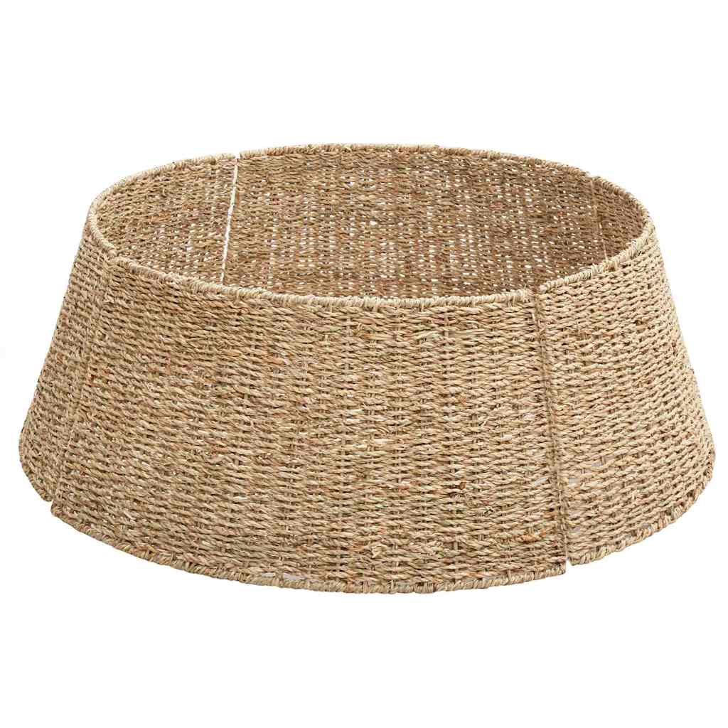 vidaXL Christmas Tree Collar Round Natural 60 x 60 x 22 cm Seagrass