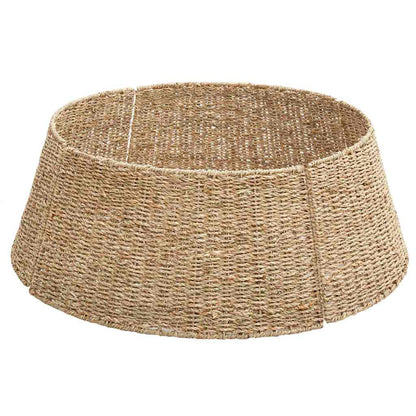 vidaXL Christmas Tree Collar Round Natural 60 x 60 x 22 cm Seagrass