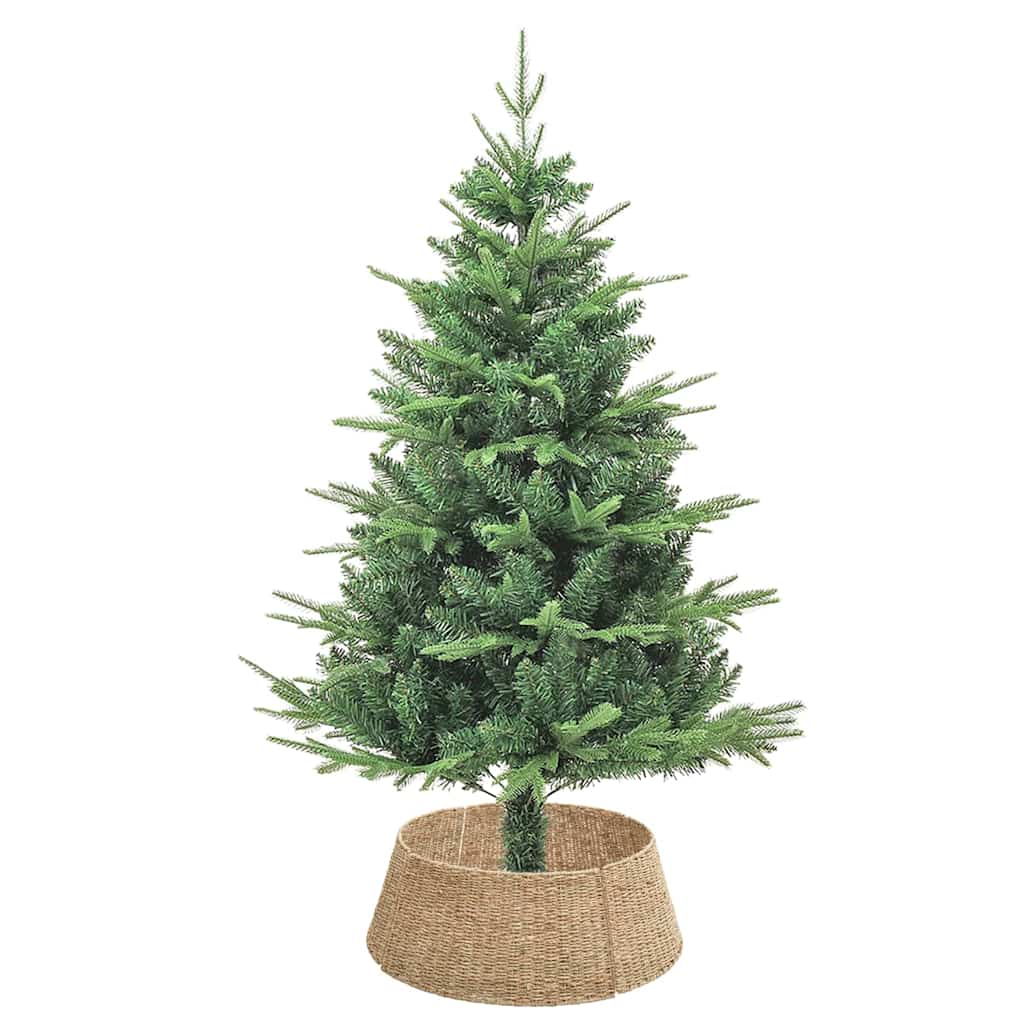 vidaXL Christmas Tree Collar Round Natural 60 x 60 x 22 cm Seagrass