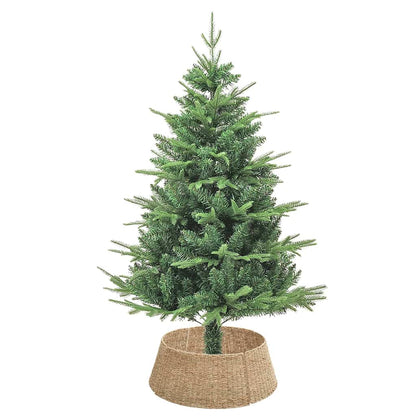 vidaXL Christmas Tree Collar Round Natural 60 x 60 x 22 cm Seagrass