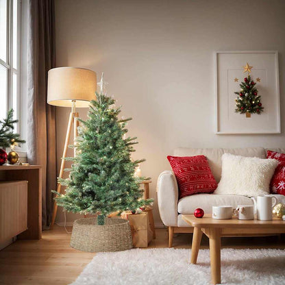 vidaXL Christmas Tree Collar Round Natural 75 x 75 x 25 cm Seagrass