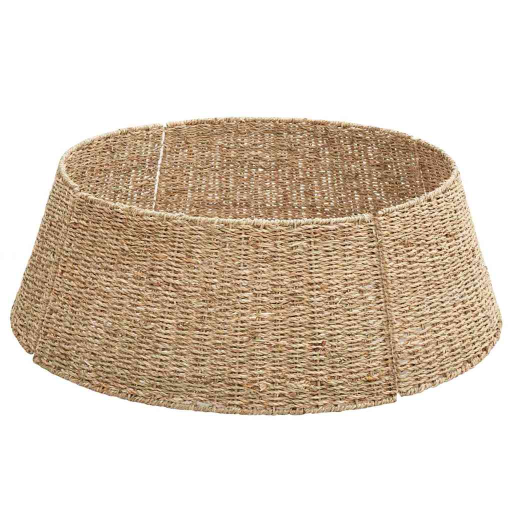 vidaXL Christmas Tree Collar Round Natural 75 x 75 x 25 cm Seagrass
