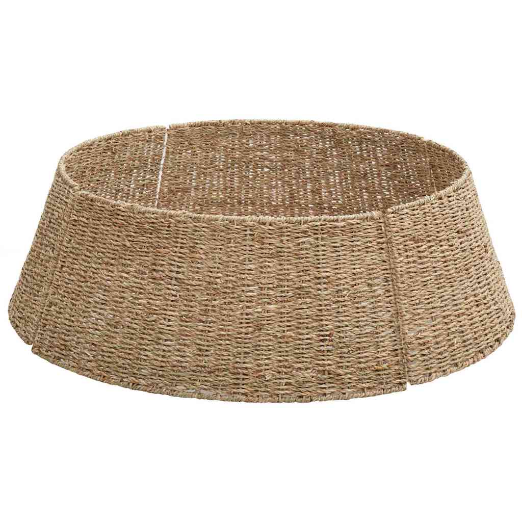 vidaXL Christmas Tree Collar Round Natural 90 x 90 x 28 cm Seagrass