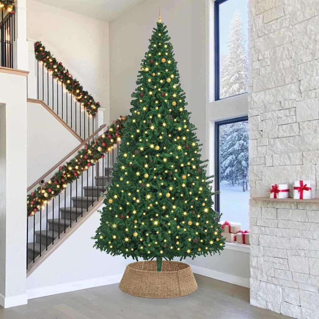 vidaXL Christmas Tree Collar Round Natural 105 x 105 x 28 cm Seagrass