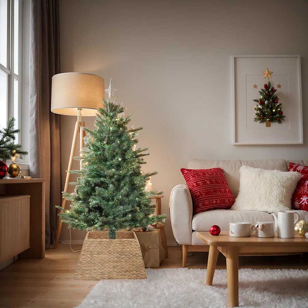 vidaXL Christmas Tree Collar Square Brown 70 x 70 x 28 cm
