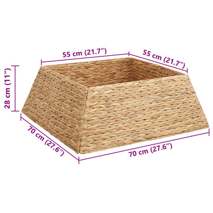 vidaXL Christmas Tree Collar Square Brown 70 x 70 x 28 cm