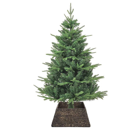 vidaXL Christmas Tree Collar Black 60 x 60 x 28 cm Water Hyacinth