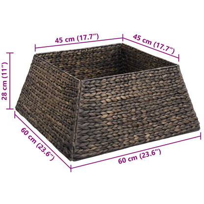 vidaXL Christmas Tree Collar Black 60 x 60 x 28 cm Water Hyacinth