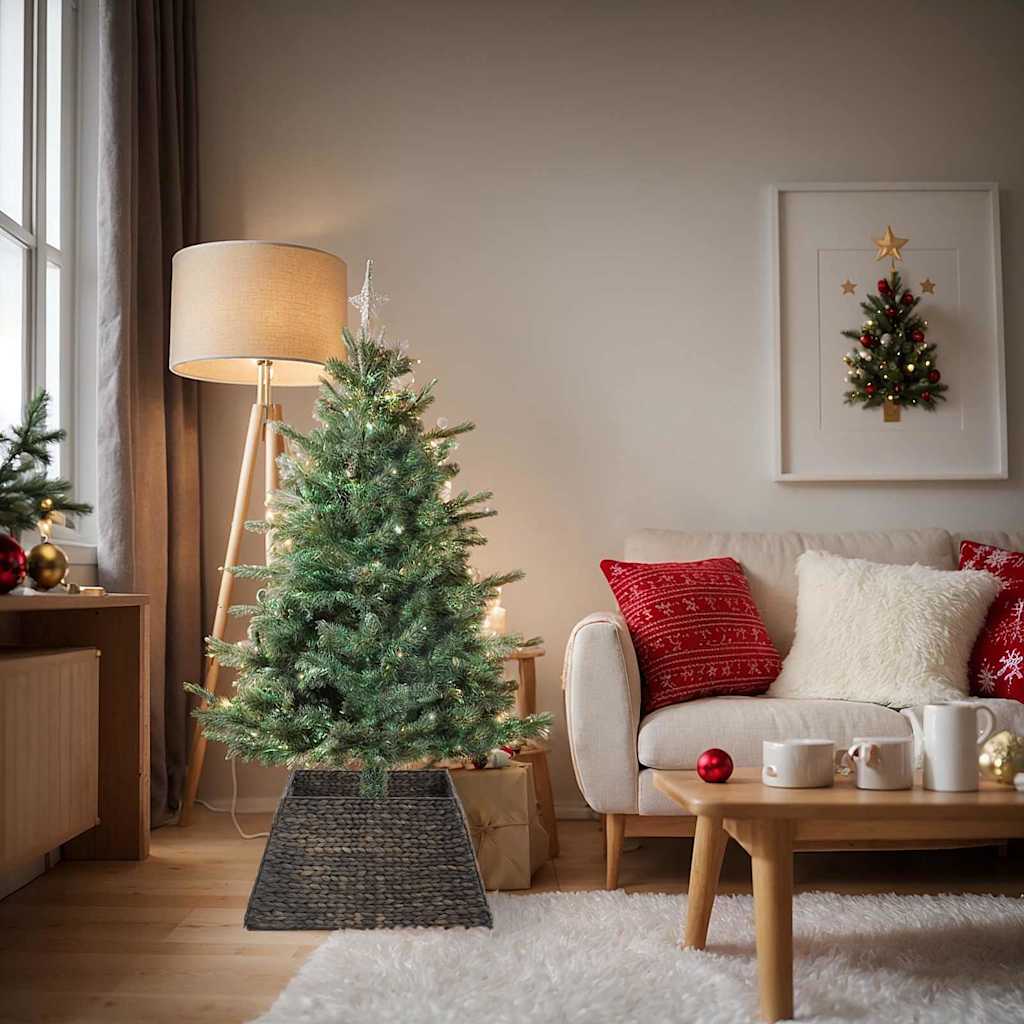 vidaXL Christmas Tree Collar Square Black 70 x 70 x 28 cm