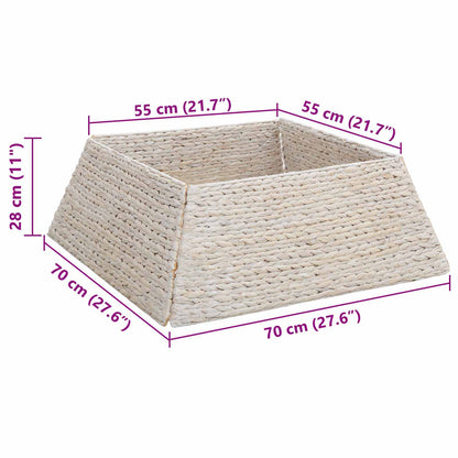 vidaXL Christmas Tree Collar White 70 x 70 x 28 cm Water hyacinth