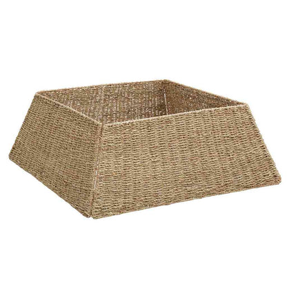 vidaXL Christmas Tree Collar Square Brown 70 x 70 x 28 cm Seagrass