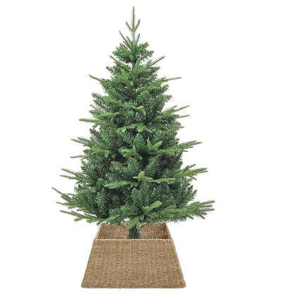 vidaXL Christmas Tree Collar Square Brown 70 x 70 x 28 cm Seagrass