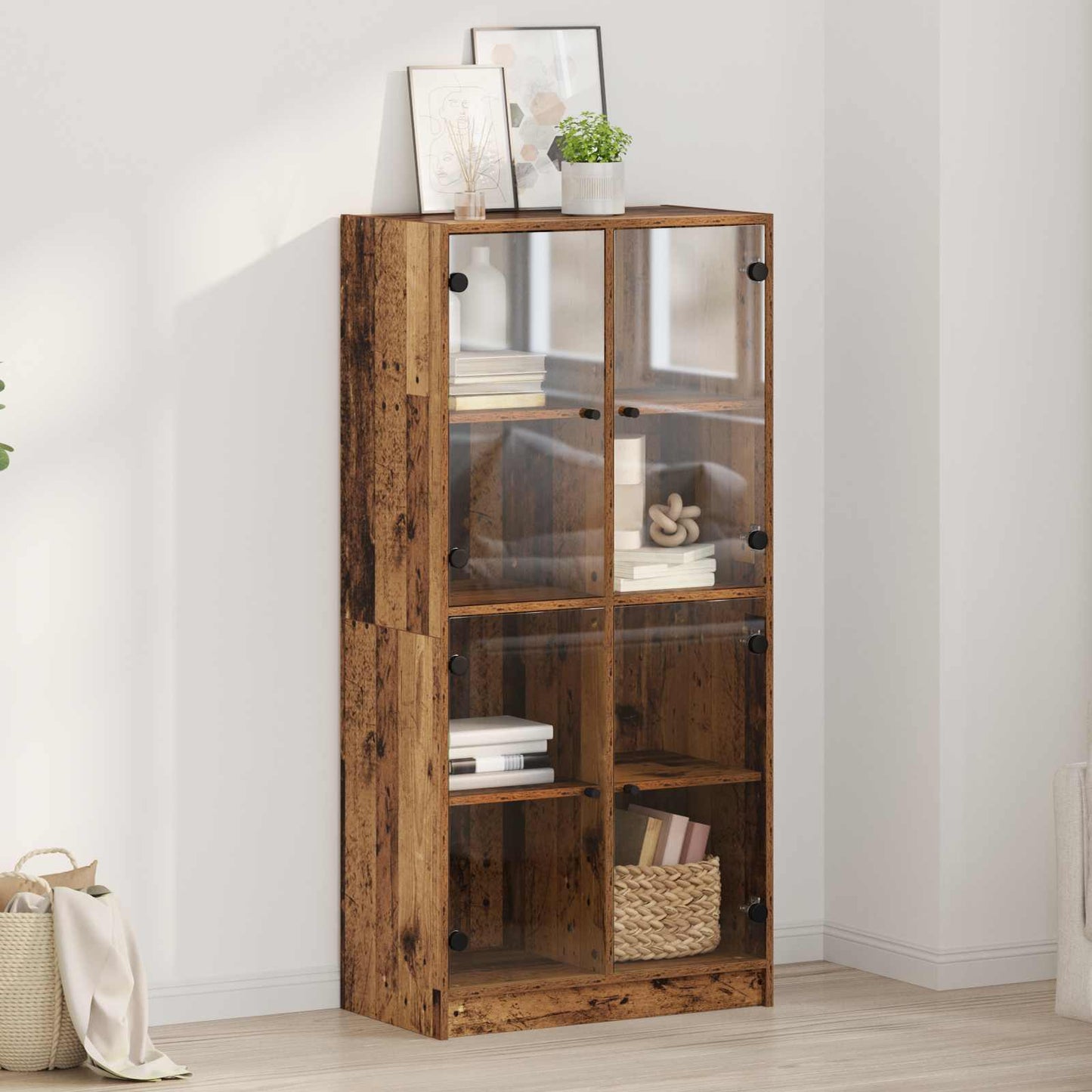vidaXL Highboard Old Wood 68 x 37 x 142 cm Engineered Wood