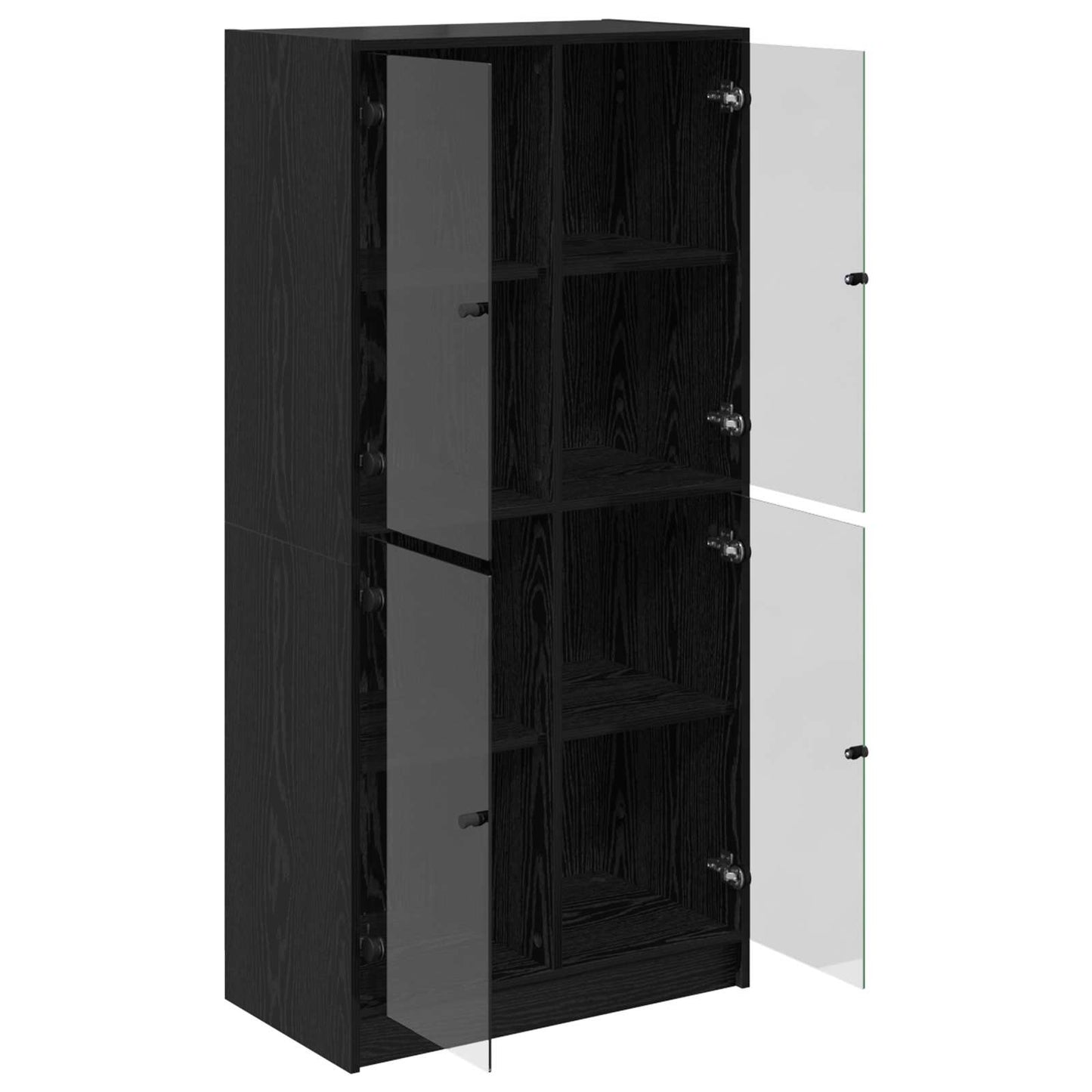 vidaXL Highboard Black Oak 68 x 37 x 142 cm Engineered Wood