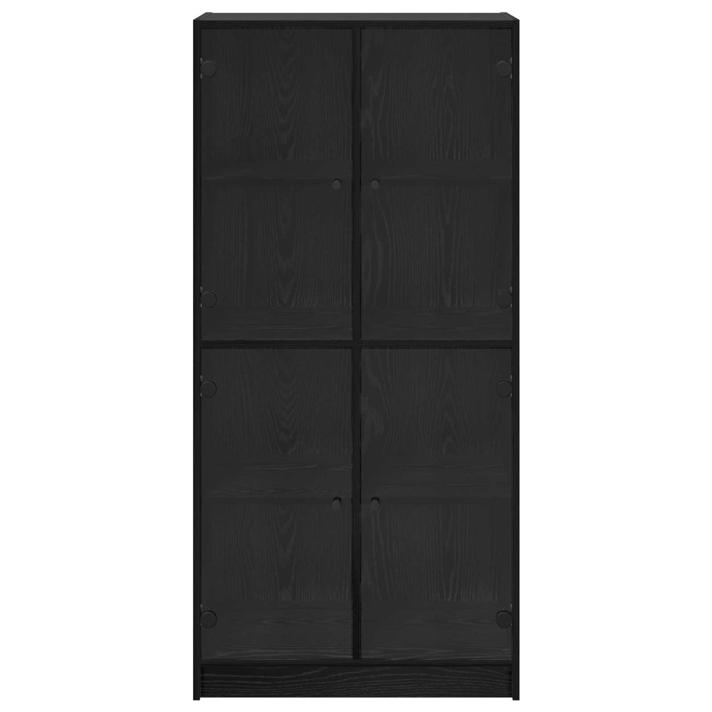 vidaXL Highboard Black Oak 68 x 37 x 142 cm Engineered Wood