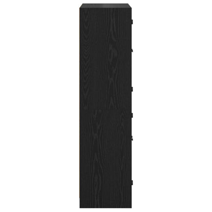 vidaXL Highboard Black Oak 68 x 37 x 142 cm Engineered Wood