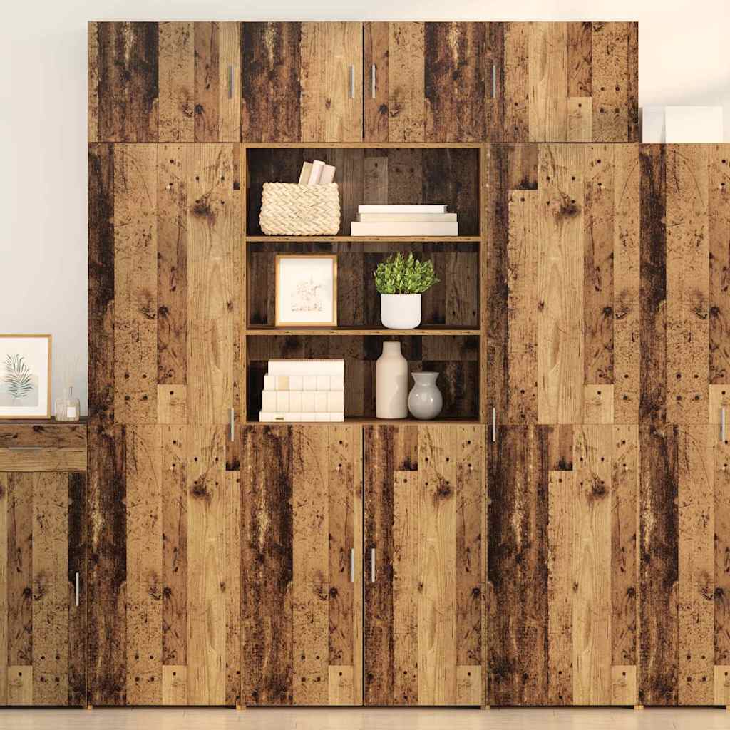vidaXL Highboard Old Wood 80 x 42.5 x 185 cm Engineered Wood