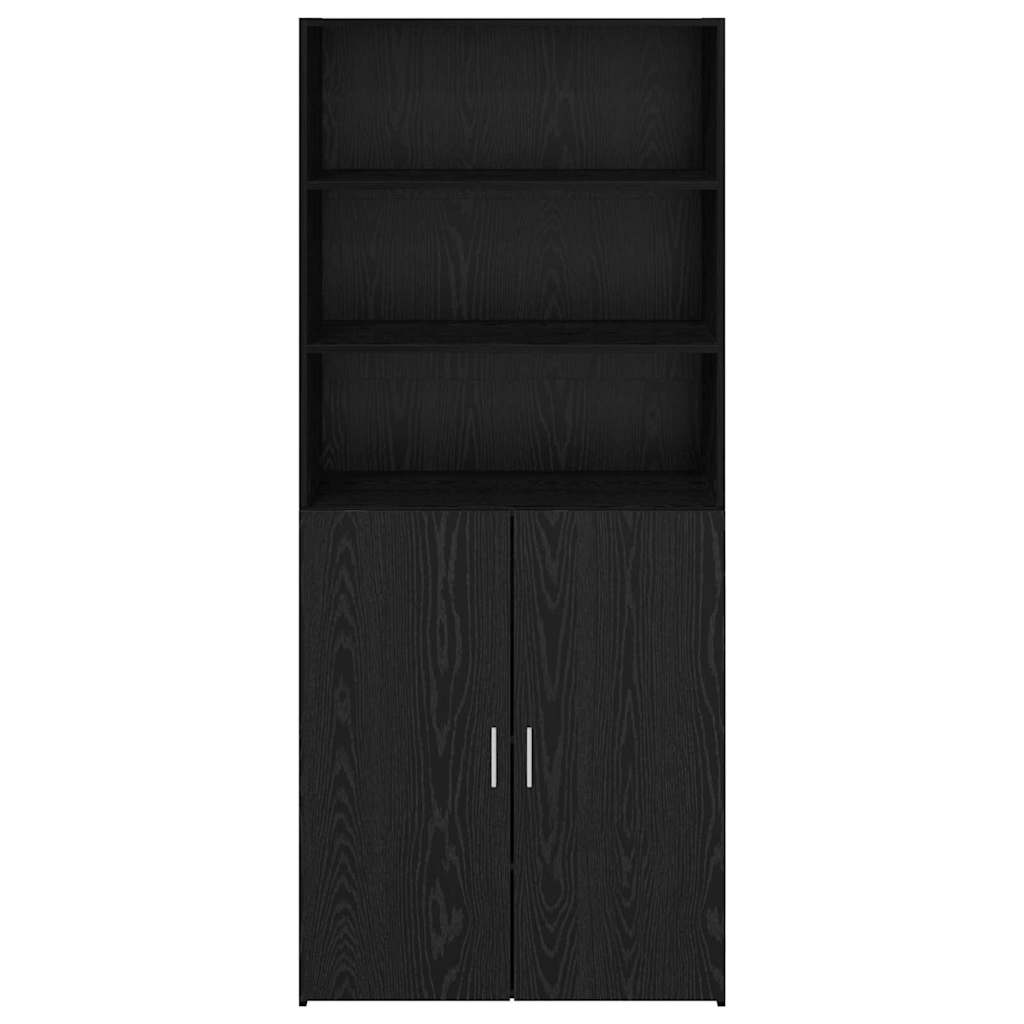 vidaXL Highboard Black Oak 80 x 42.5 x 185 cm Engineered Wood
