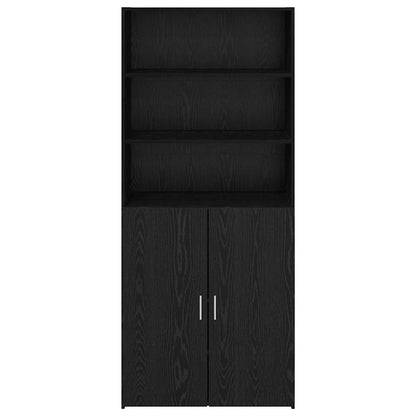 vidaXL Highboard Black Oak 80 x 42.5 x 185 cm Engineered Wood